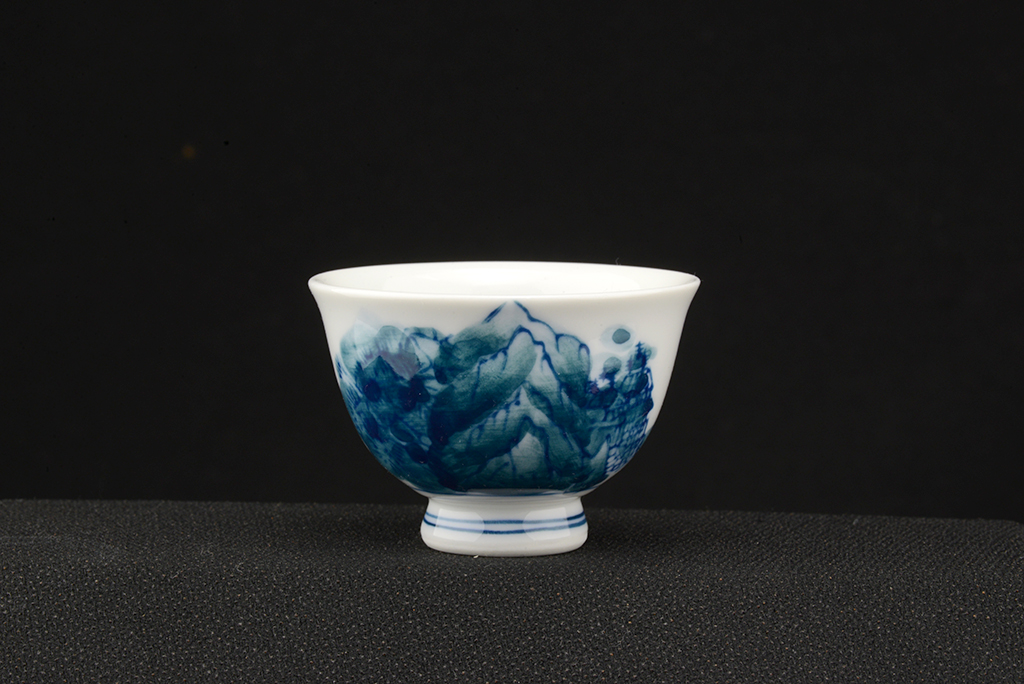 Kyoto sometsuke blue porcellain tea set for sencha and gyokuro